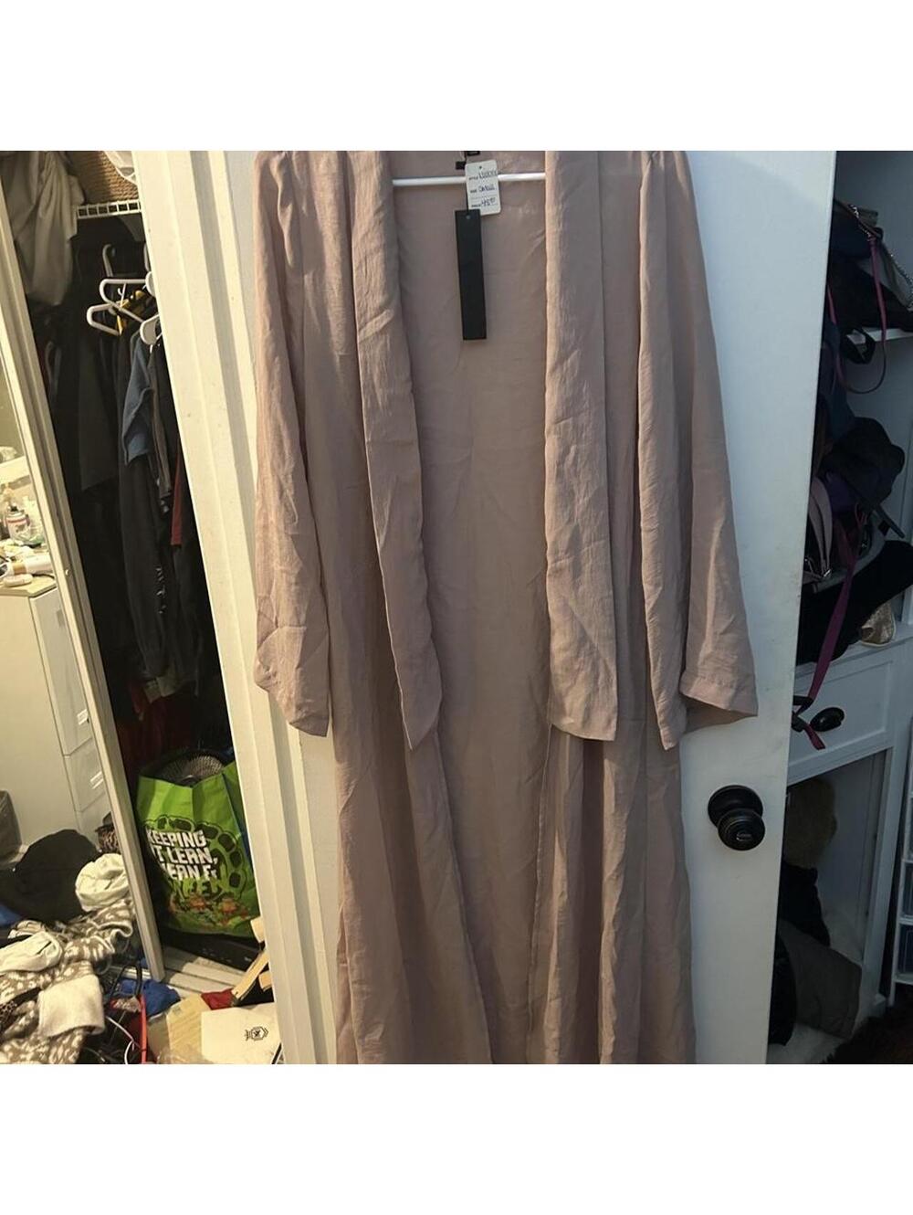 New with tags Symphony pink open front duster cardigan, size S